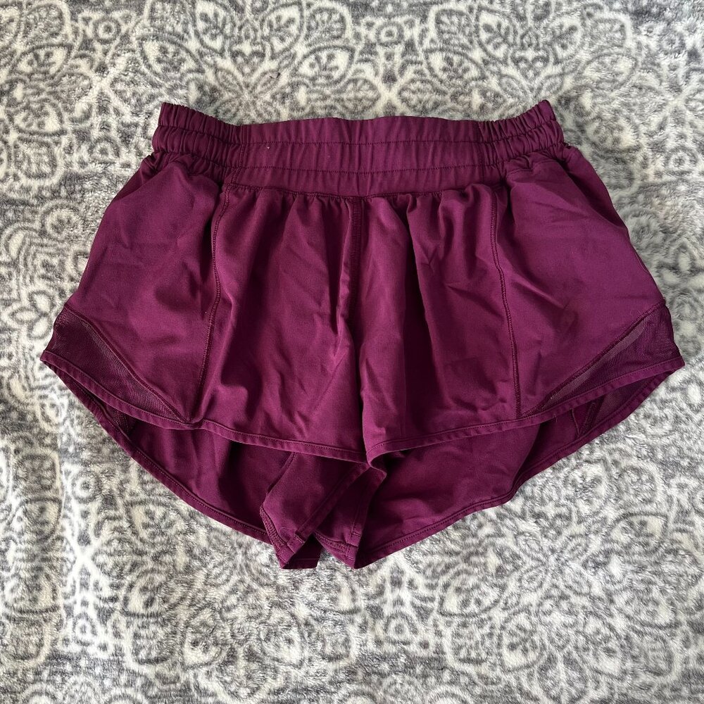Lulu Lemon Maroon Running Shorts, Size 4